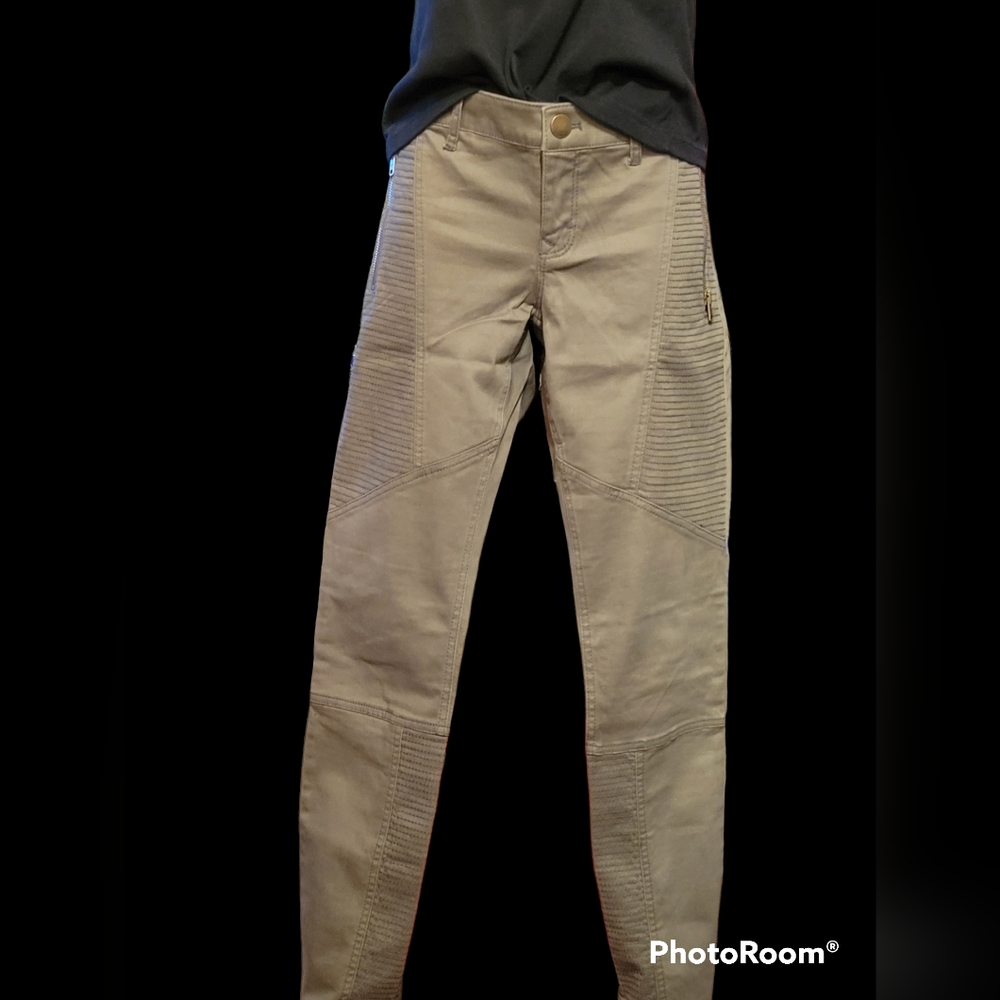 NWOT EXPRESS 6 Legging Stella Low Rise Army Green Zippers at Pockets